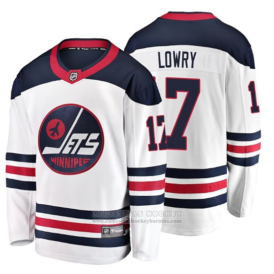 Camiseta Hockey Winnipeg Jets Adam Lowry Heritage Breakaway Blanco
